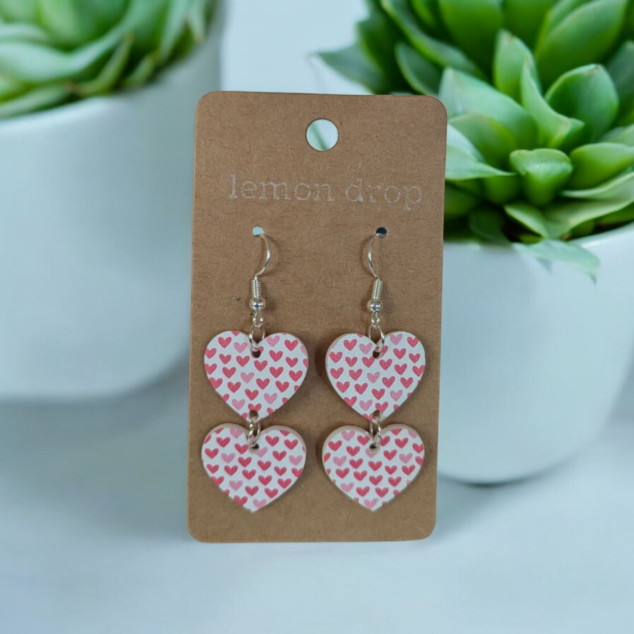 Mini Double Heart Earring | Lemon Drop Custom Craftery
